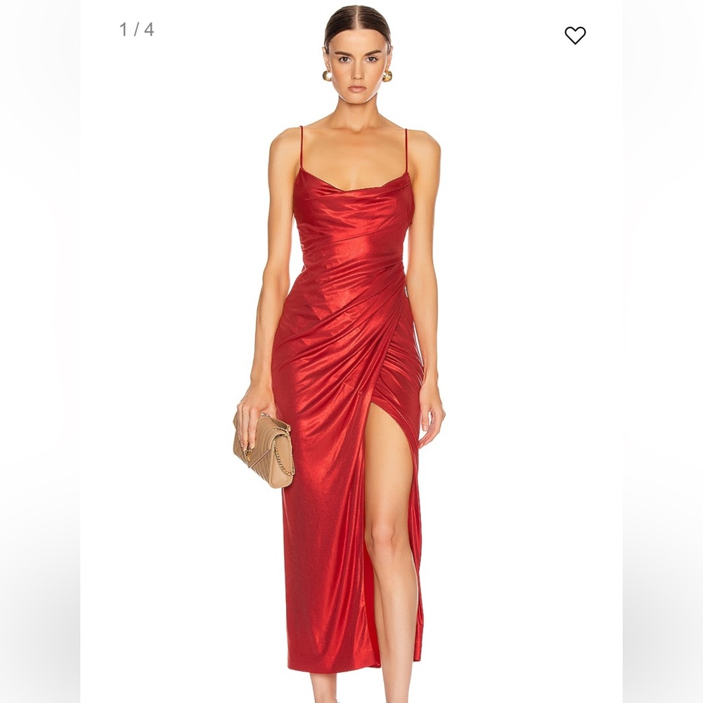 Galvan London dress in metallic red size 2